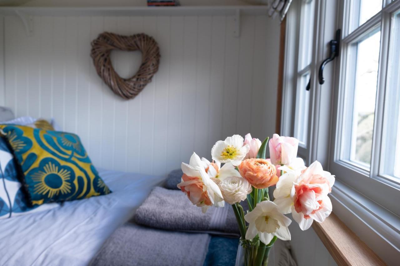 Luxury Shepherd's Hut On Flower Farm With Outdoor Bath In Mid Cornwall *