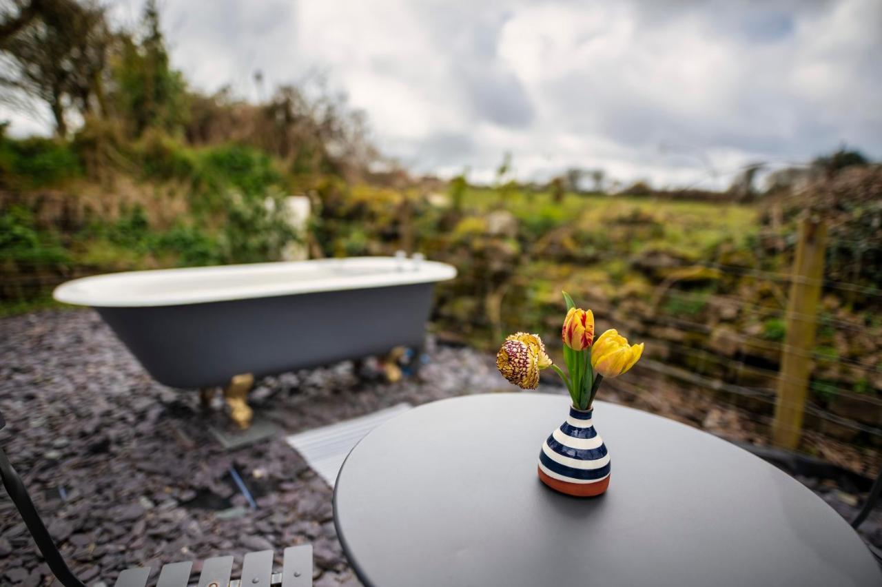 Luxury Shepherd's Hut On Flower Farm With Outdoor Bath In Mid Cornwall Campsite
